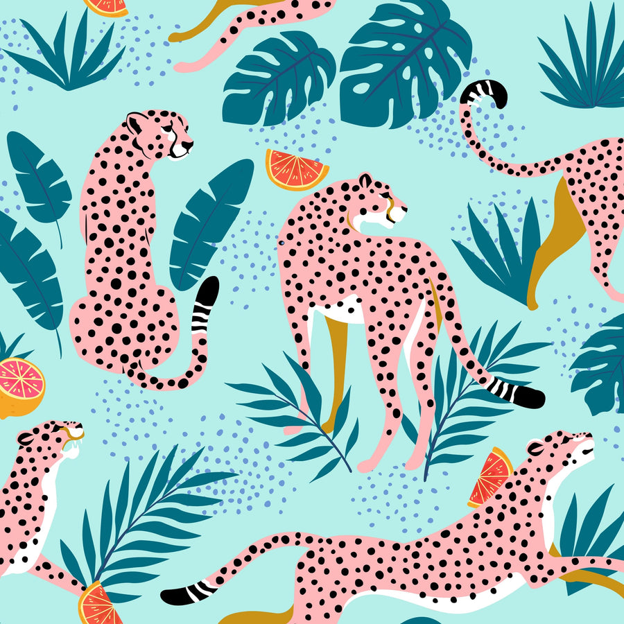 Cheetahs In The Grapefruit Grove by 83 Oranges | Canvas Square Print