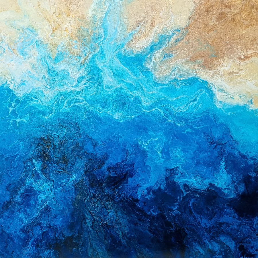 Coastal Blues By Angela Anderson | Canvas Square Print