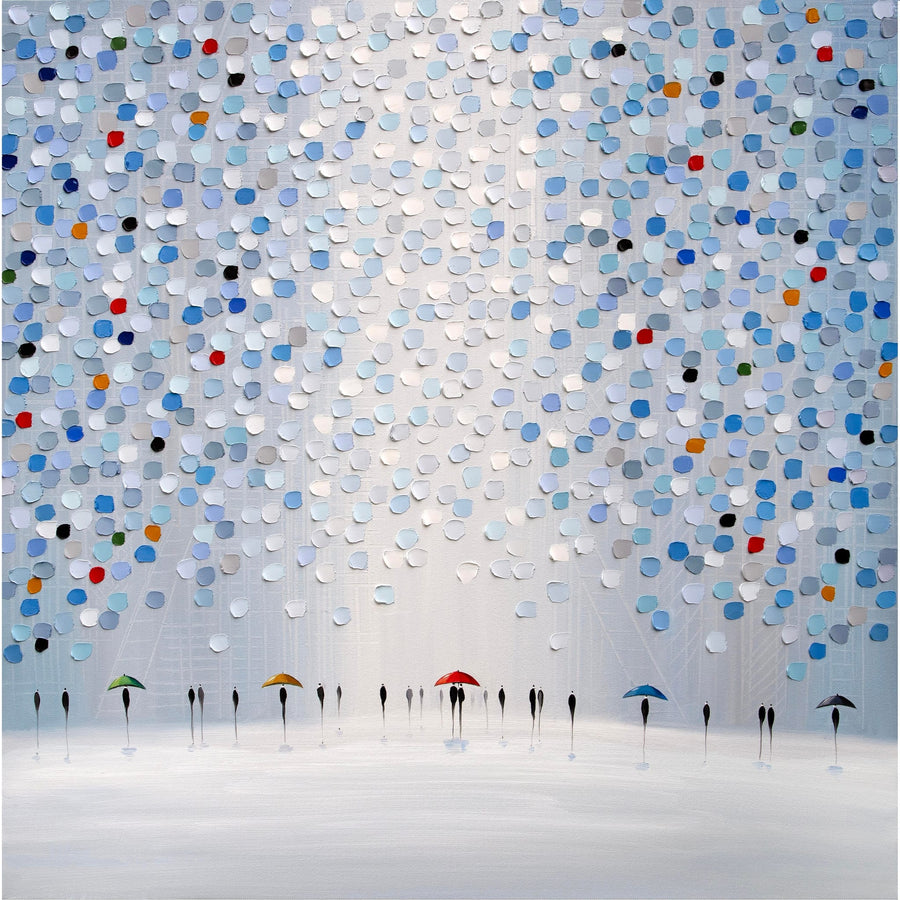 Dancing In The Rain By Ekaterina Ermilkina | Canvas Square Print