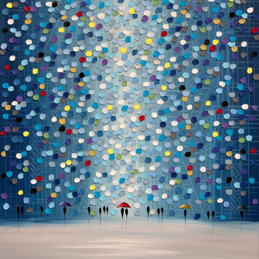 Raindrop Confetti By Ekaterina Ermilkina | Canvas Square Print