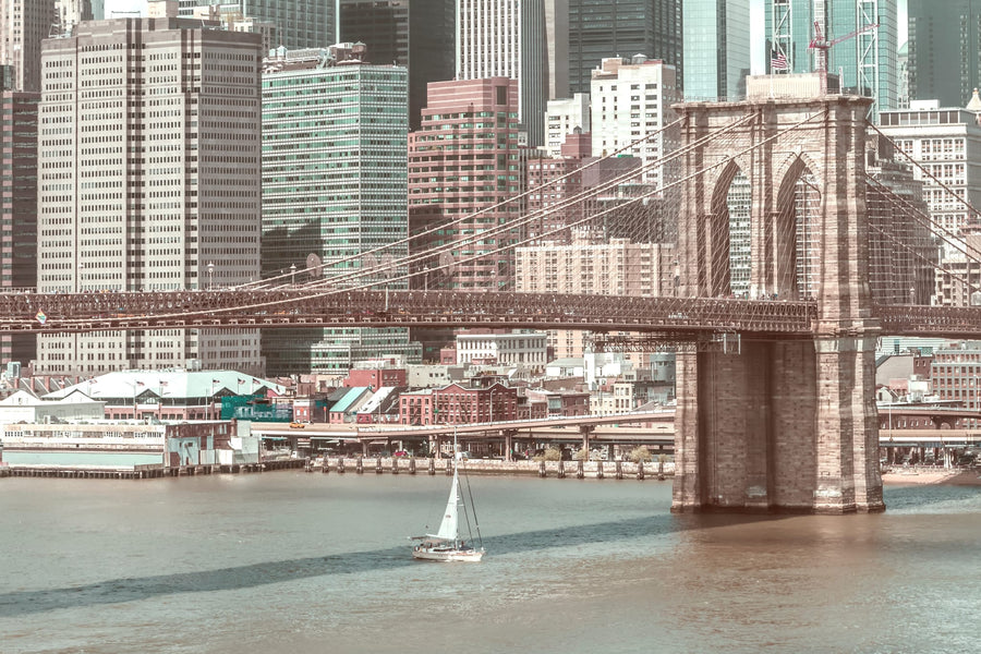 Brooklyn Bridge Sailboat View By Melanie Viola | Art & Canvas Print