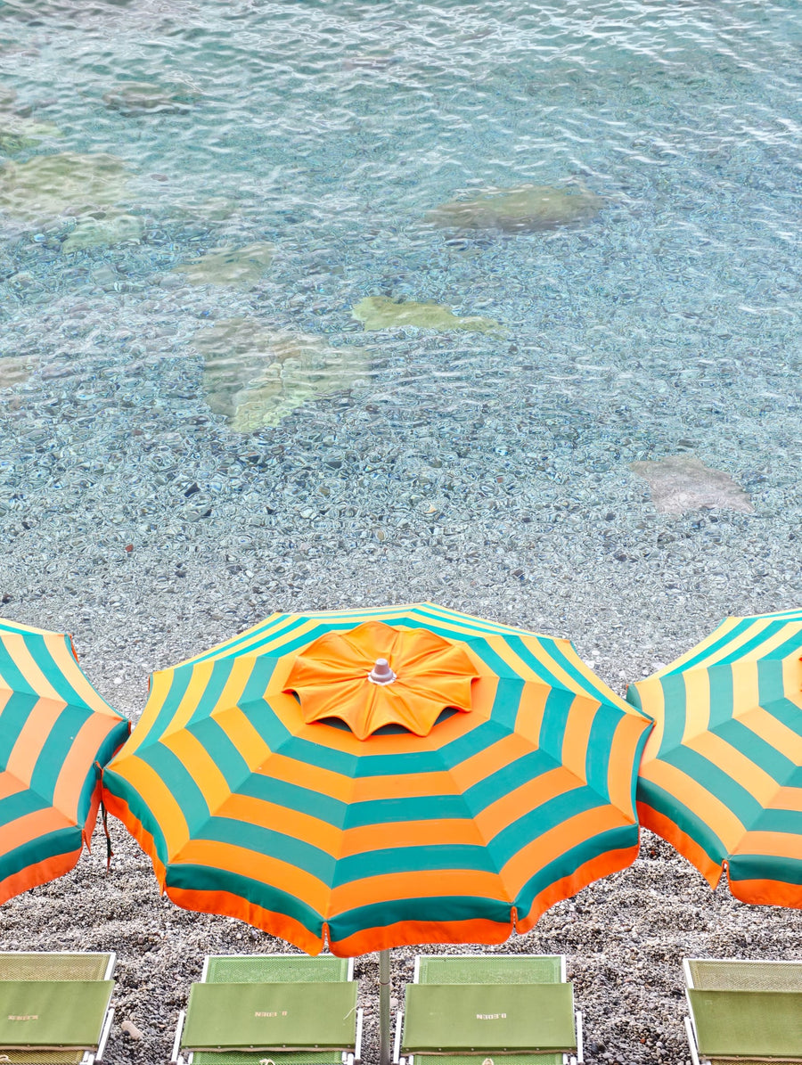 Striped Beach Umbrellas By Shot by Clint | Art & Canvas Print