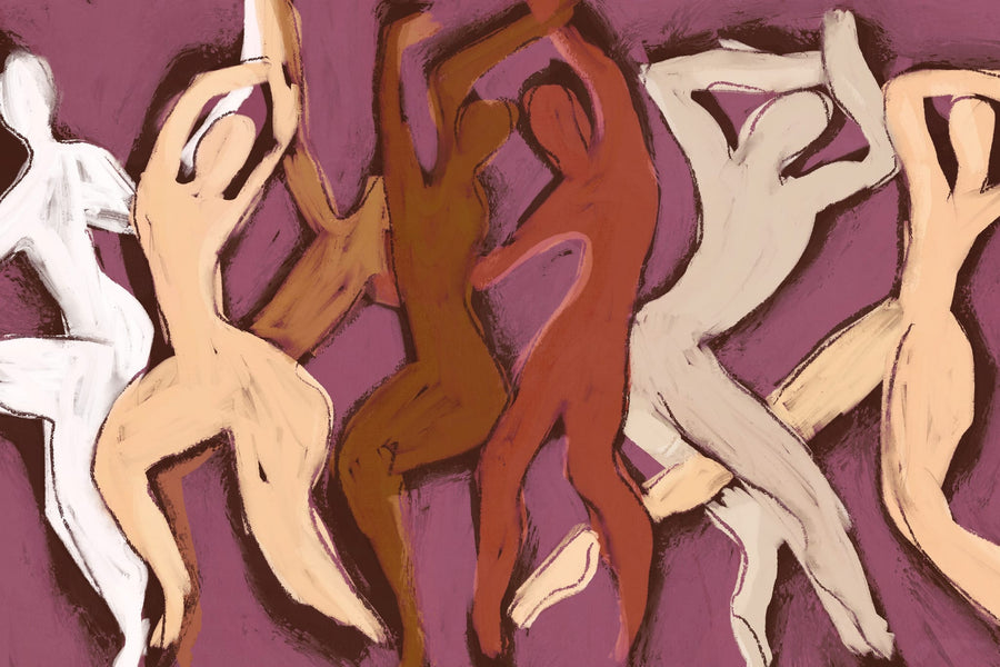 Joyful Dancing Figures By Treechild | Art & Canvas Print