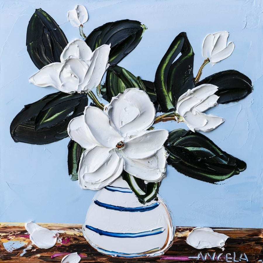 Elegant Petals By Angela Hawkey | Canvas Square Print
