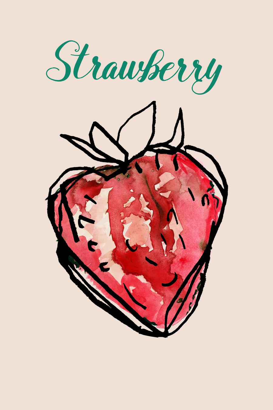 Fresh Strawberry Watercolor By Casa Cartissi | Art & Canvas Print