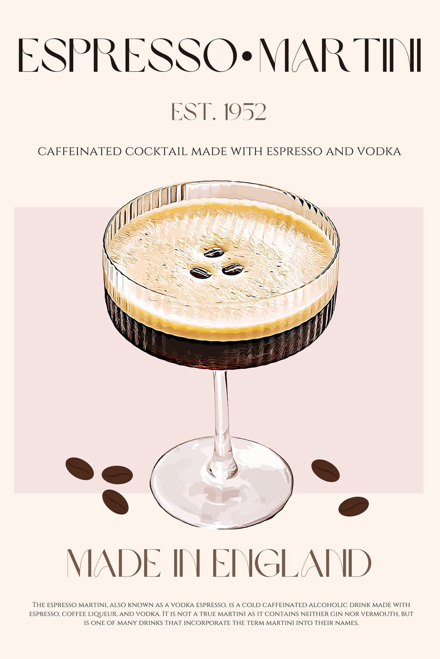 Classic Espresso Martini By Nazma Khokhar | Art & Canvas Print
