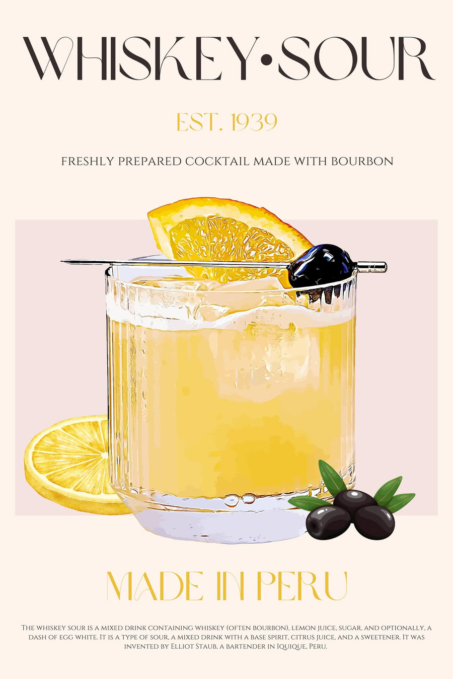 Classic Whiskey Sour By Nazma Khokhar | Art & Canvas Print