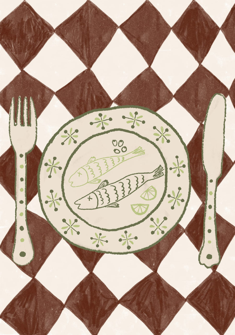 Rustic Fish Dinner By Gulcihan Ozguc | Art & Canvas Print