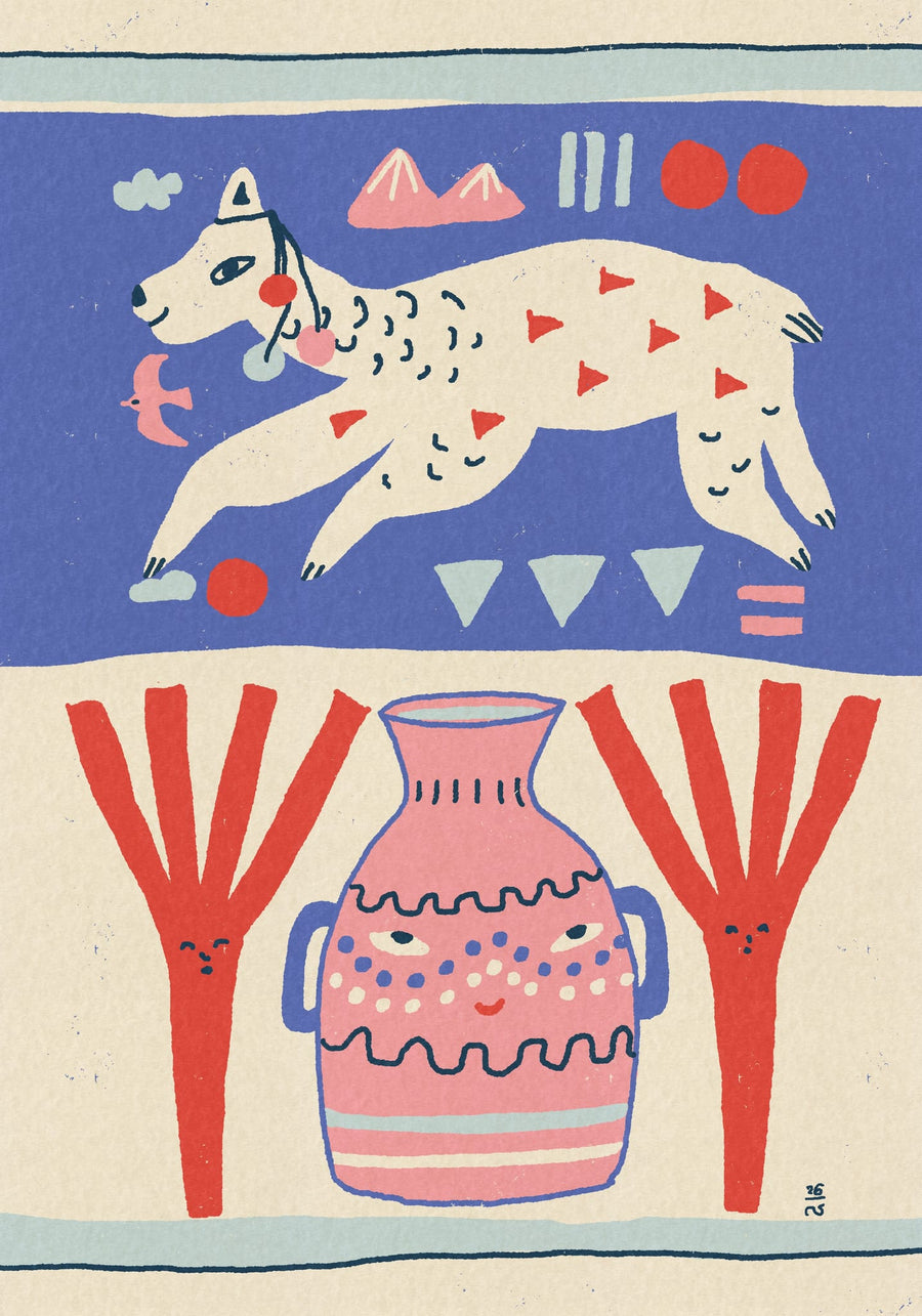 Playful Llama Folk Art By Raipa Studio | Art & Canvas Print