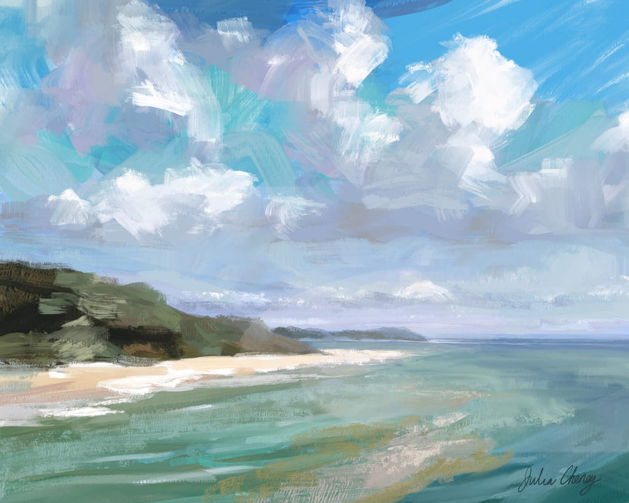 Peaceful Beach Scene By Julia Cheney | Art & Canvas Print