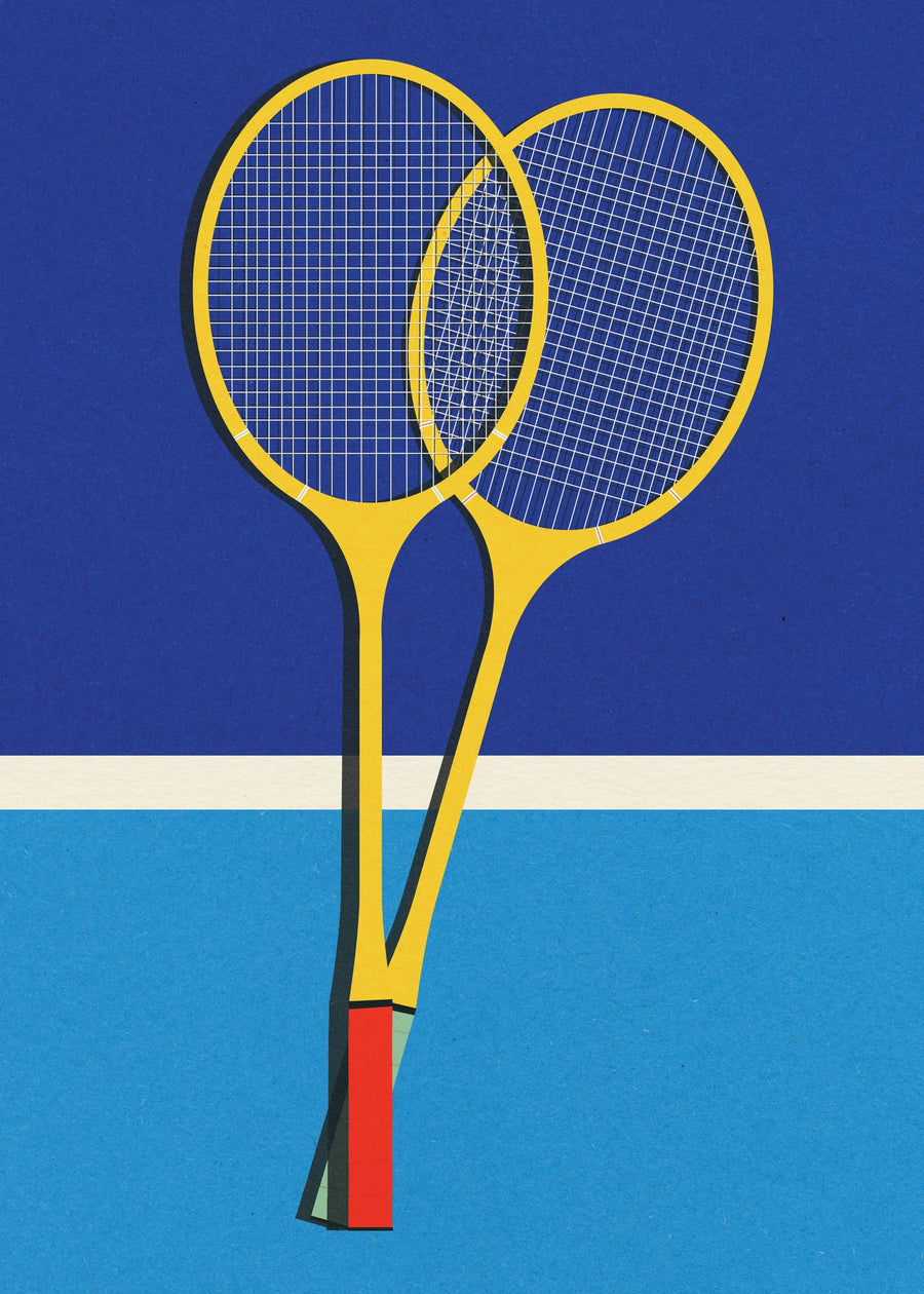 Wooden Badminton Rackets By Rosi Feist | Art & Canvas Print