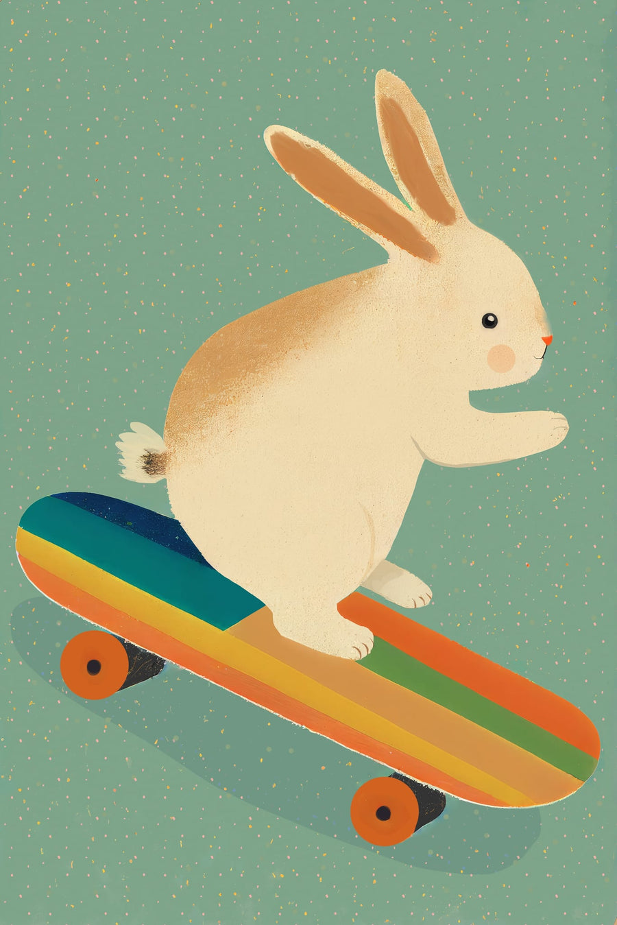 Skateboarding Bunny By Treechild | Art & Canvas Print
