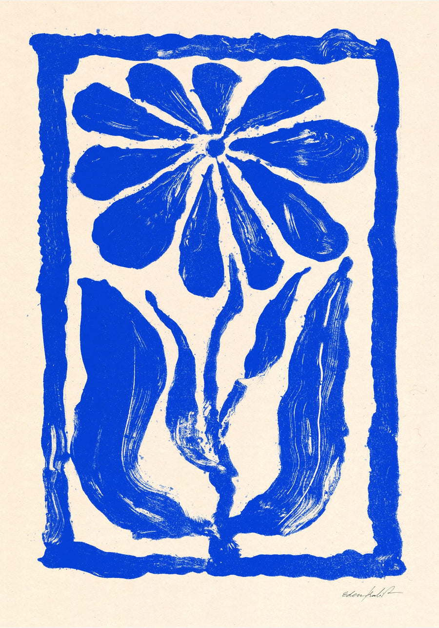 Blue Flower By Eden Kalif | Art & Canvas Print