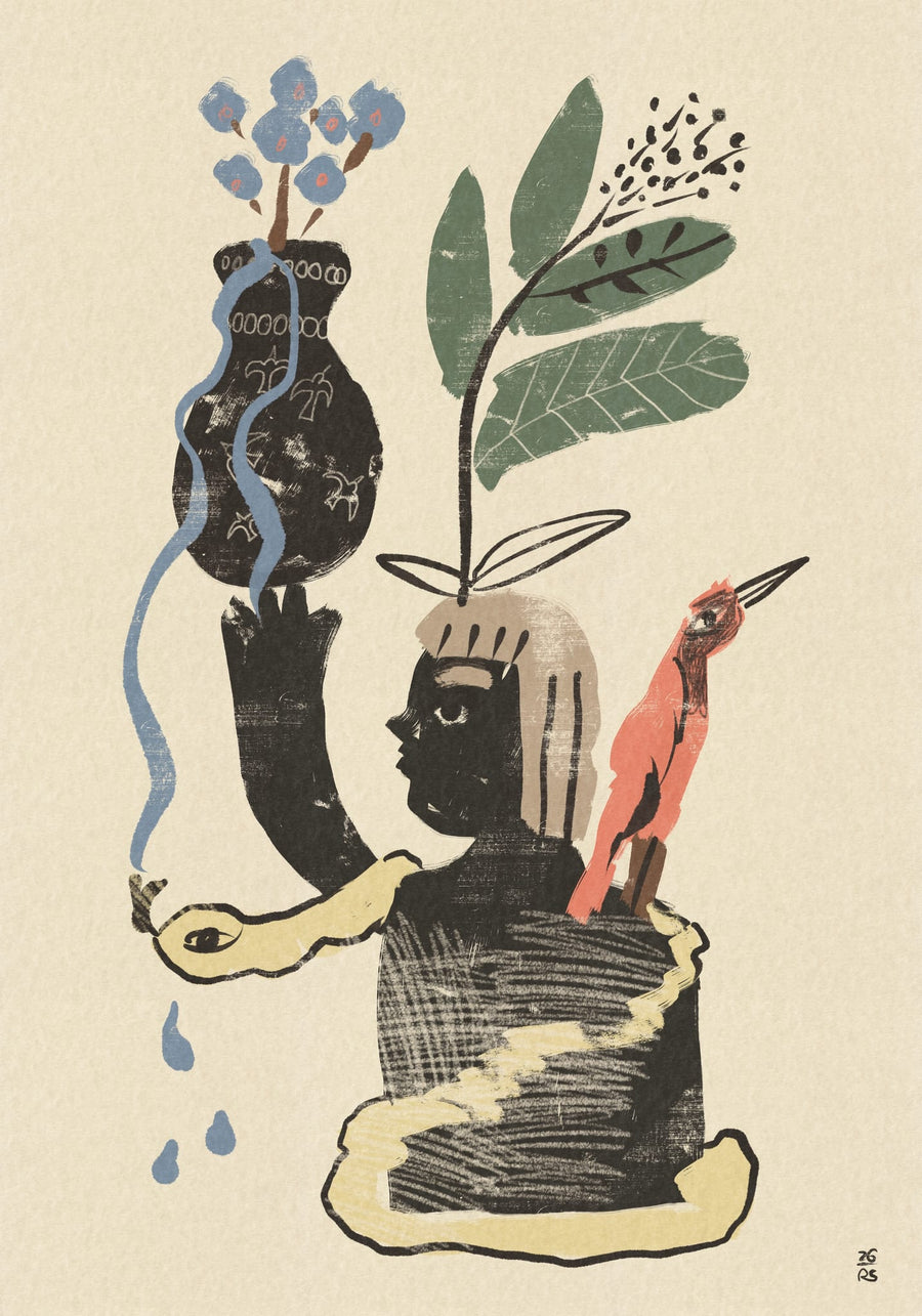 Botanical Spirit Figure By Raipa Studio | Art & Canvas Print