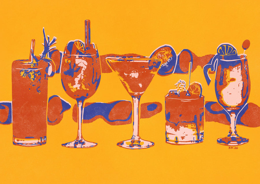 Happy Hour Cocktails By Katariina Kosunen | Art & Canvas Print