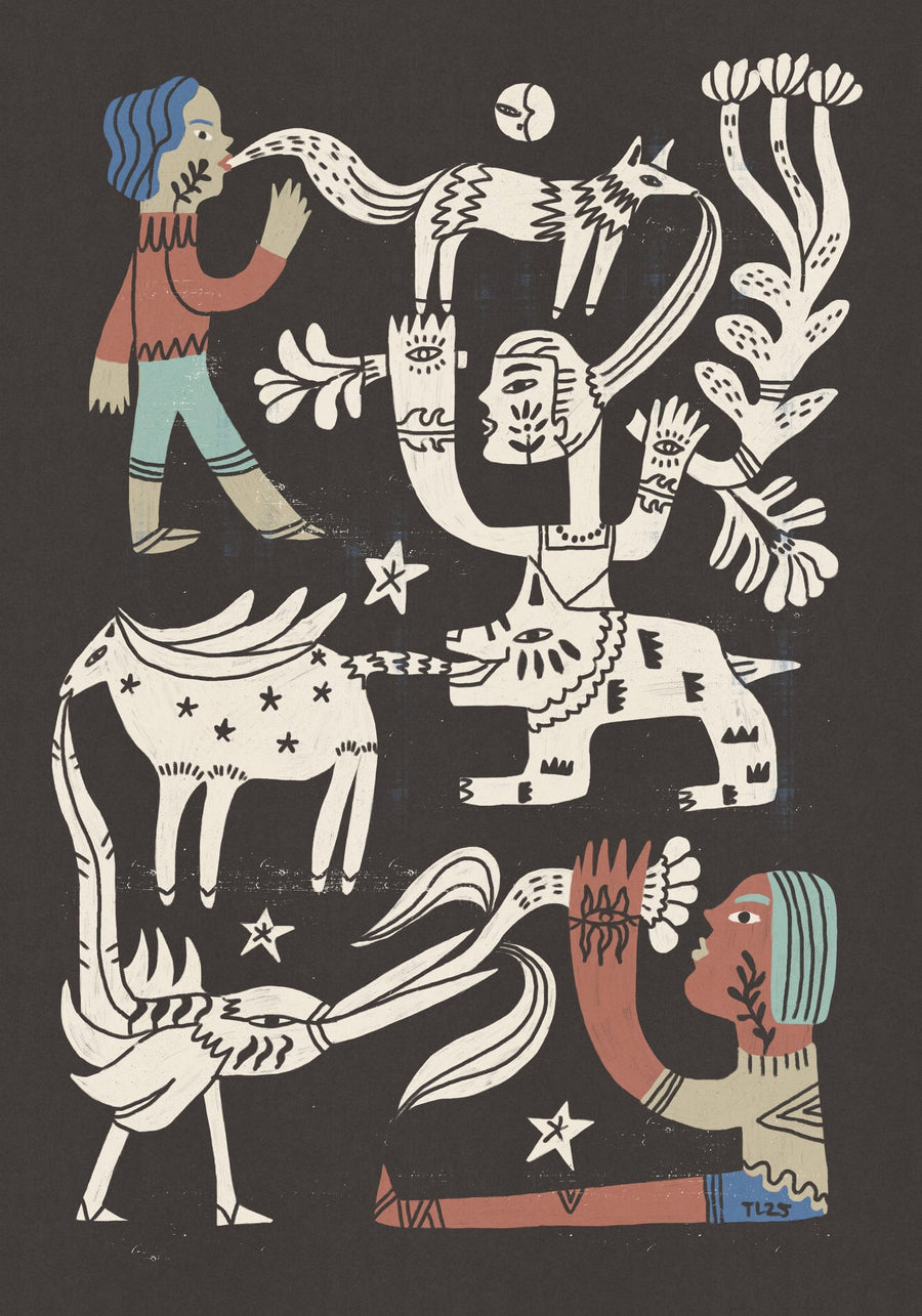 Tribal Spirit Animals By Raipa Studio | Art & Canvas Print