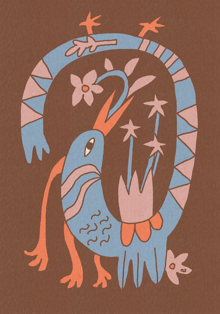 Whimsical Folk Bird By Raipa Studio | Art & Canvas Print
