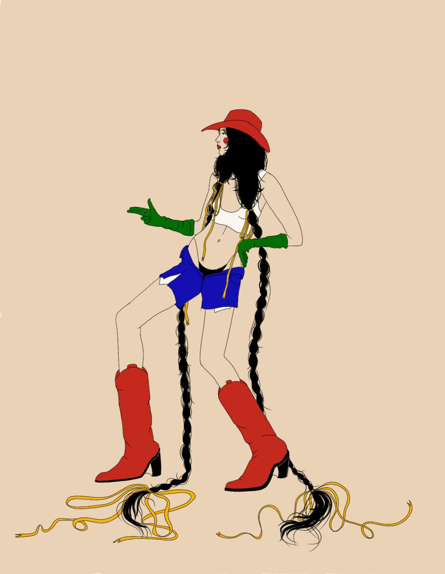 Modern Cowgirl Style By Juliana Kokolari | Art & Canvas Print