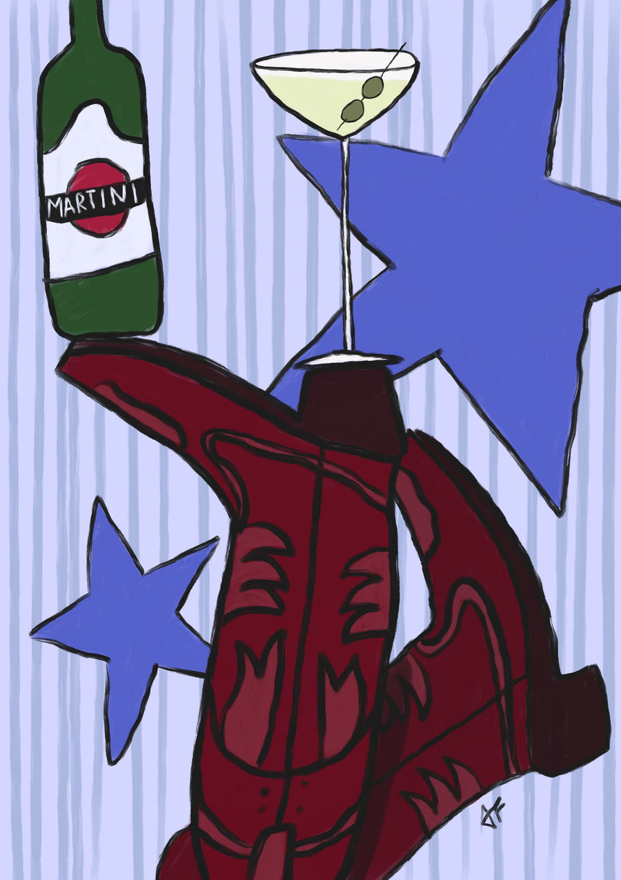 Martini Boots and Stars By Athene Fritsch | Art & Canvas Print