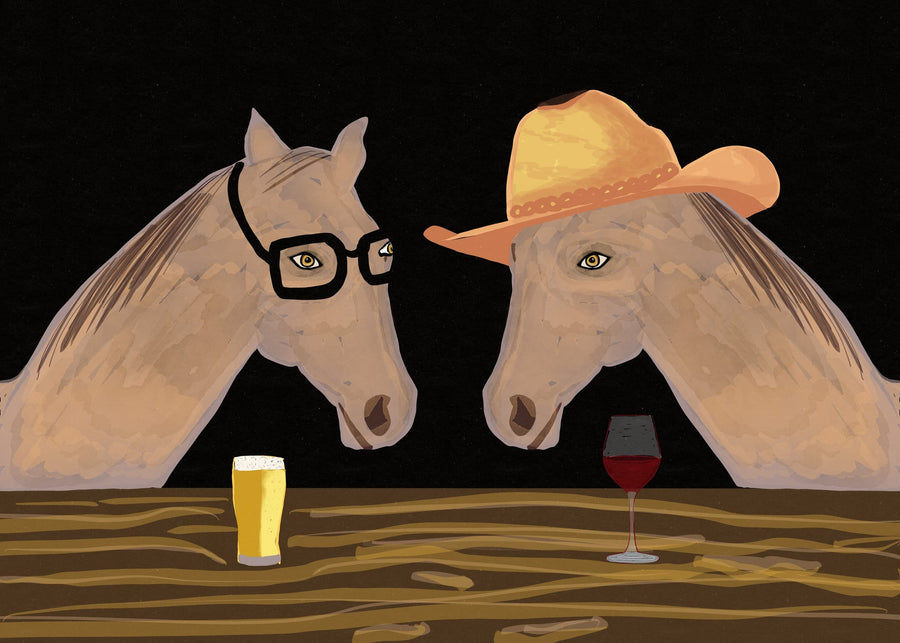 Happy Hour Horses By Sharyn Bursic | Art & Canvas Print