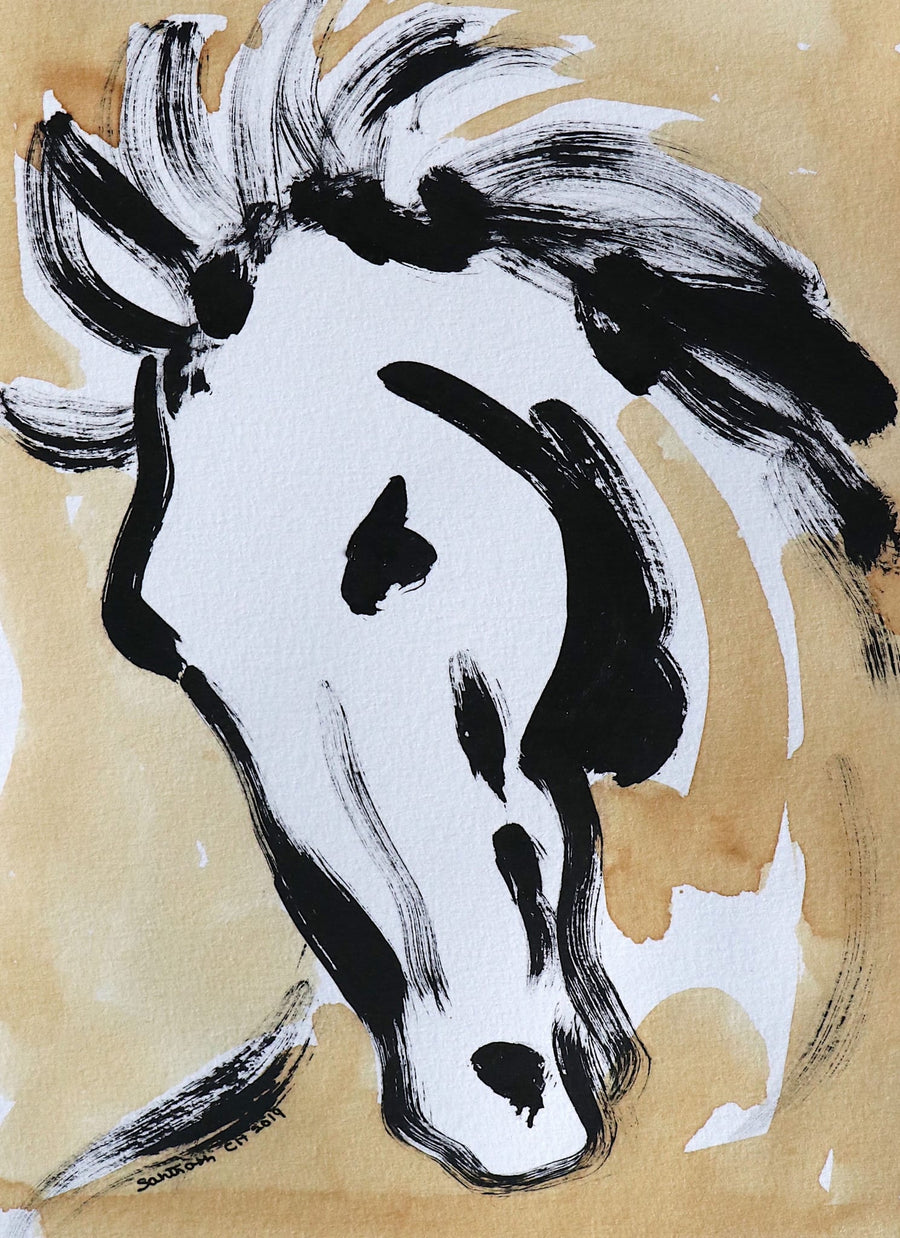 Expressive Horse Head By Santhosh ch | Art & Canvas Print