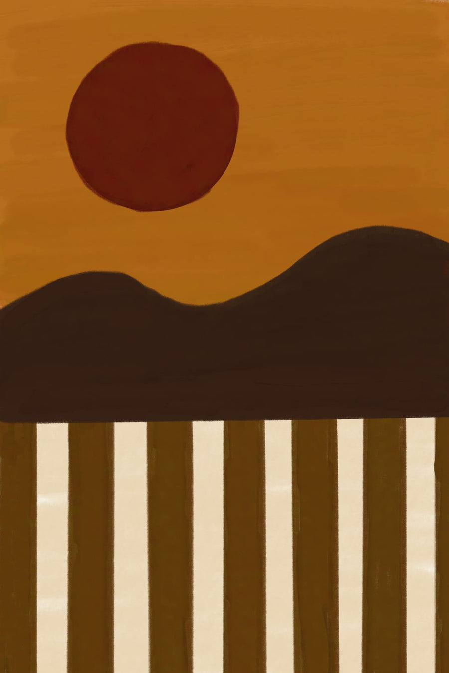 Minimalist Desert Sun By The Art Concept | Art & Canvas Print