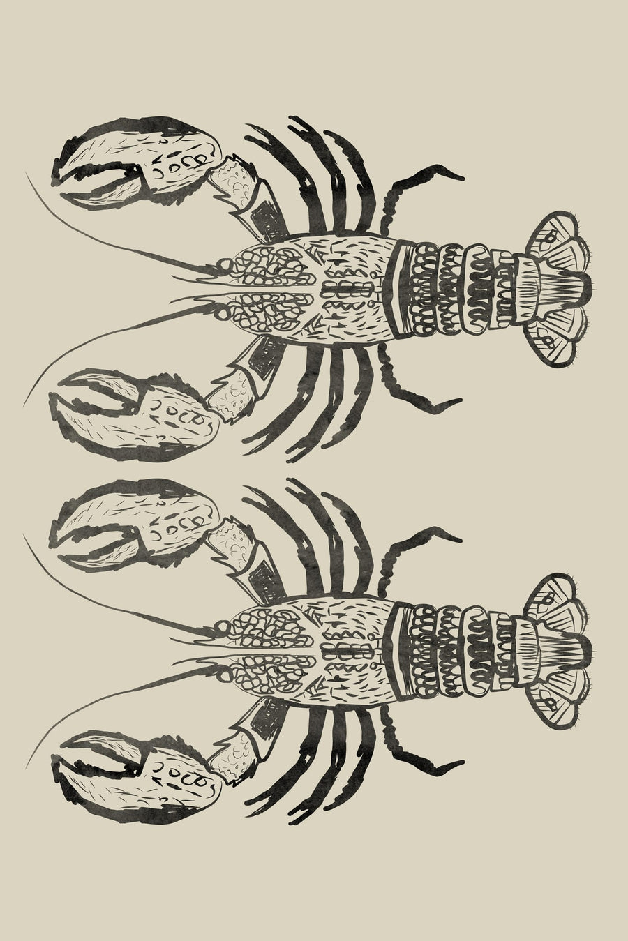 Drawn Lobster Pair By Casa Cartissi | Art & Canvas Print