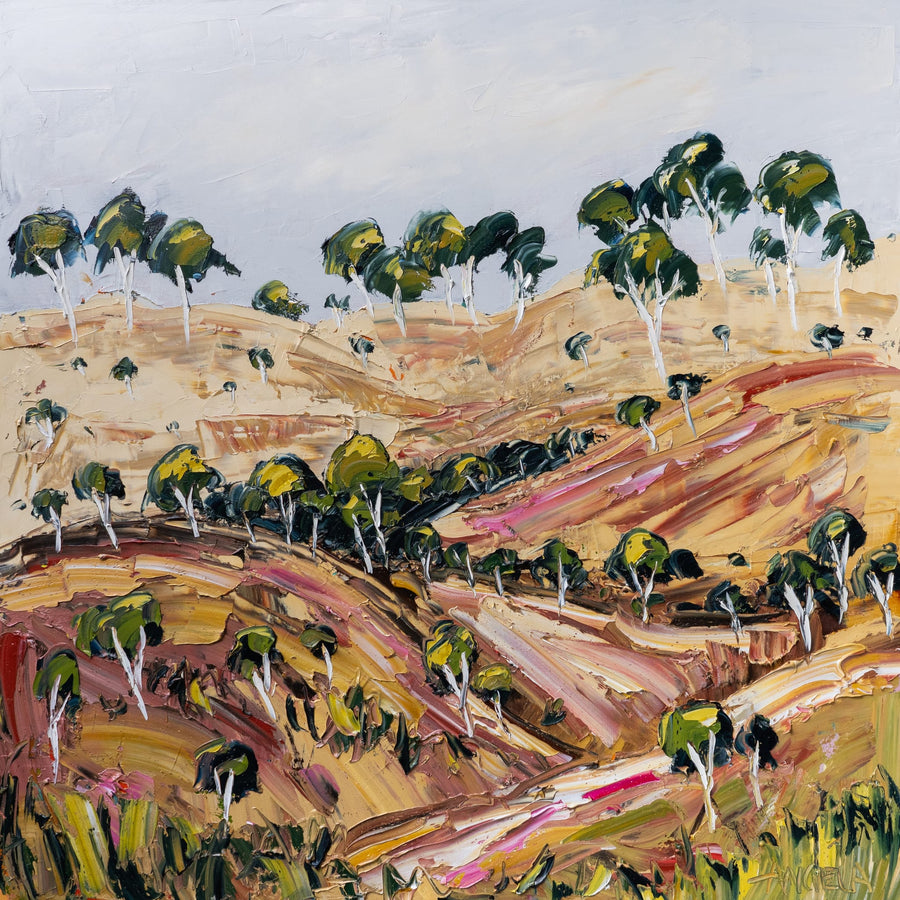 Ochre Hills By Angela Hawkey | Canvas Square Print