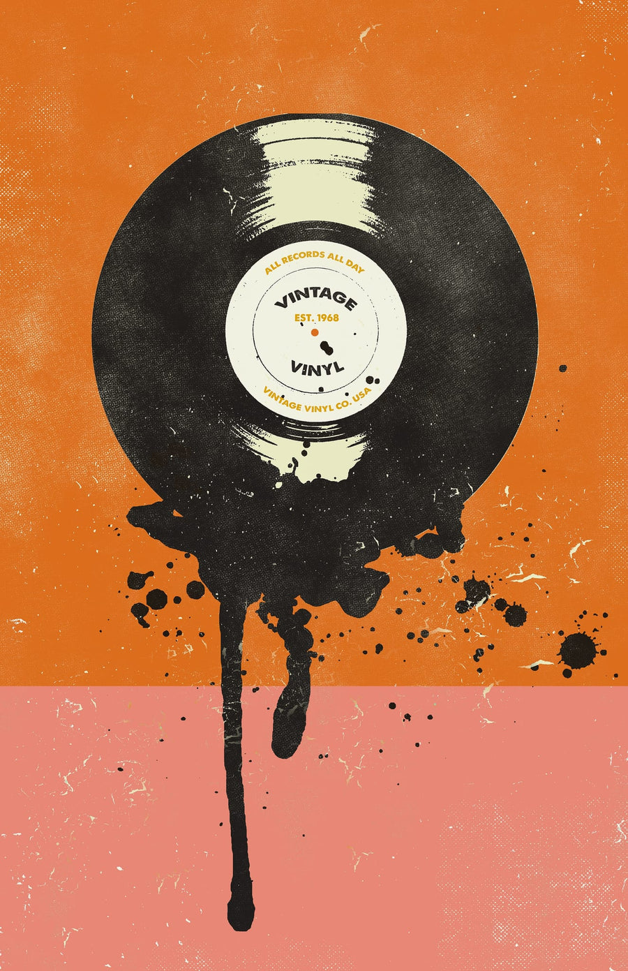 Vintage Vinyl Drip by Showdeer | Art & Canvas Print