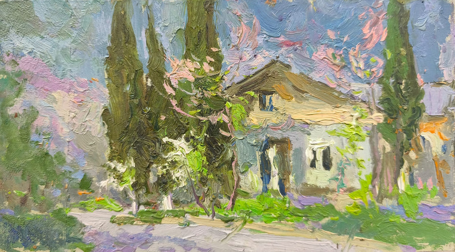 Spring House with Cypress By Alexander Shandor | Art & Canvas Print