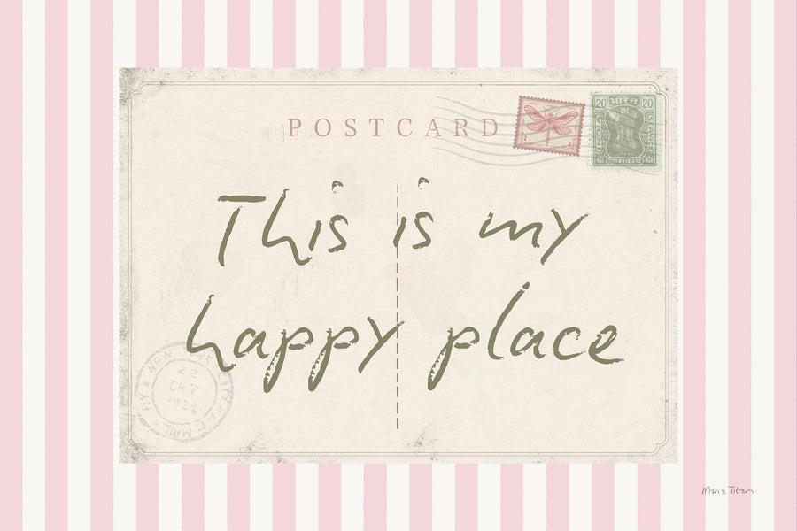 Happy Place Postcard v2 By Maria Titan | Art & Canvas Print