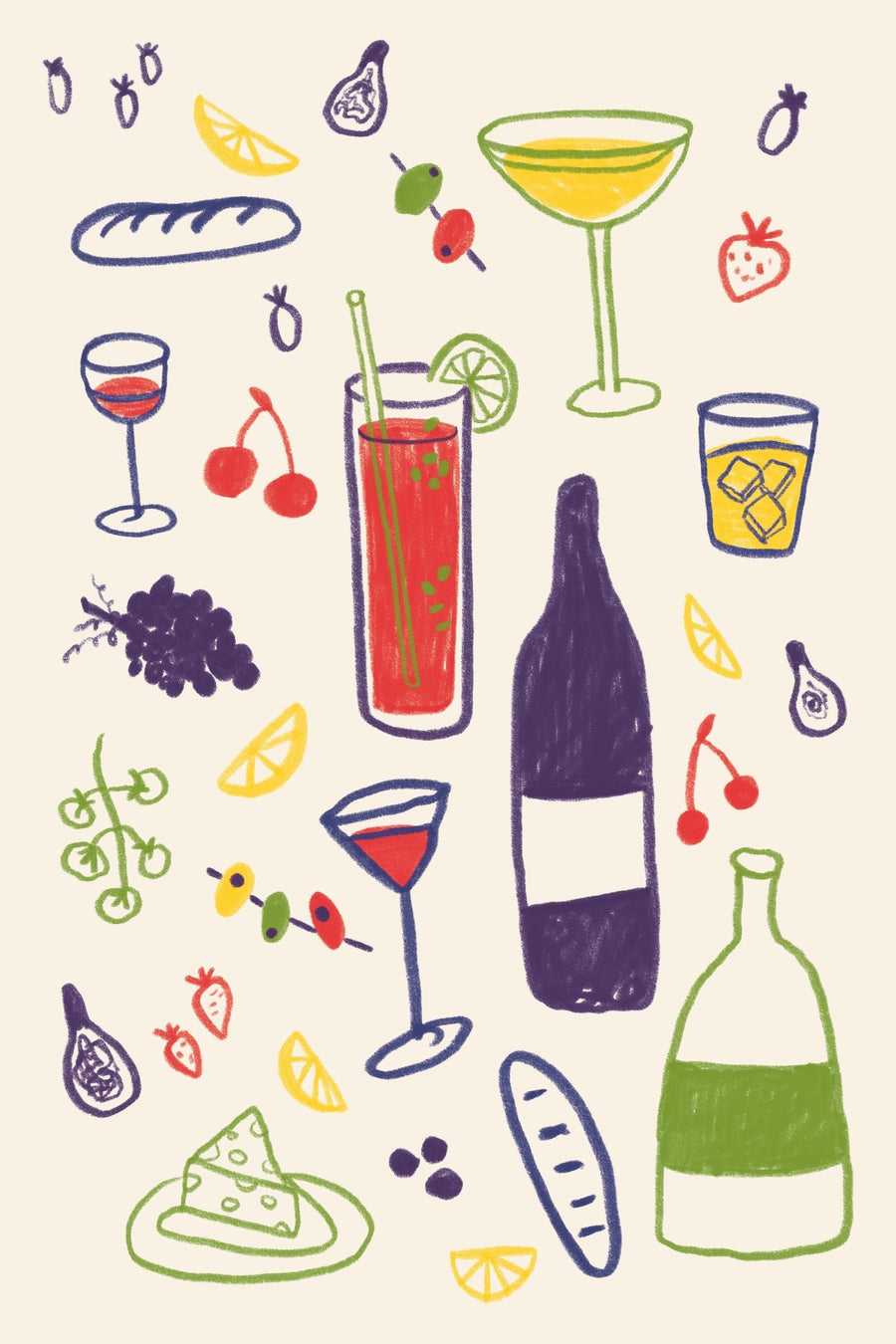 A Mixture of Everything Kitchen Wall Art Print by Lisa Solomoniuk