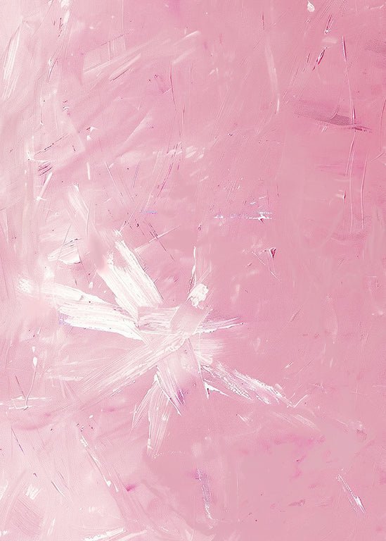 A Splash of White on Pink Abstract Art