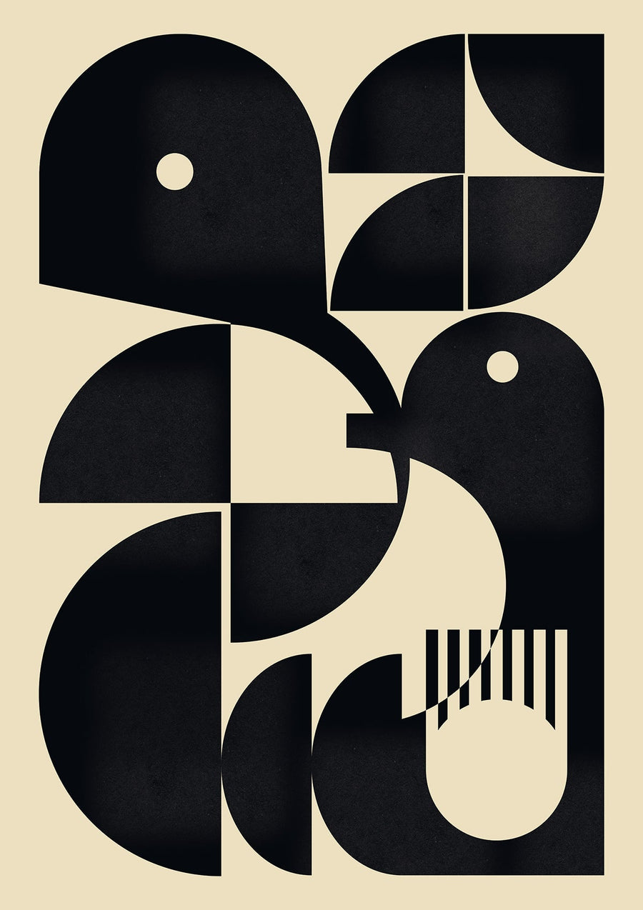 Abstract Black Modern Bird Art by Maison Bootsy