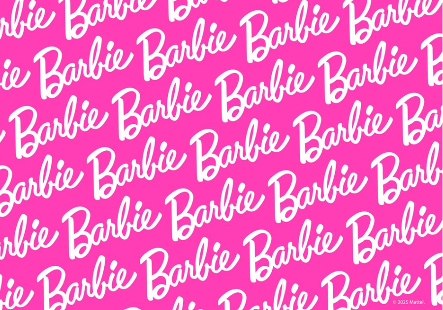 Barbie Pink and White Logo Landscape Print