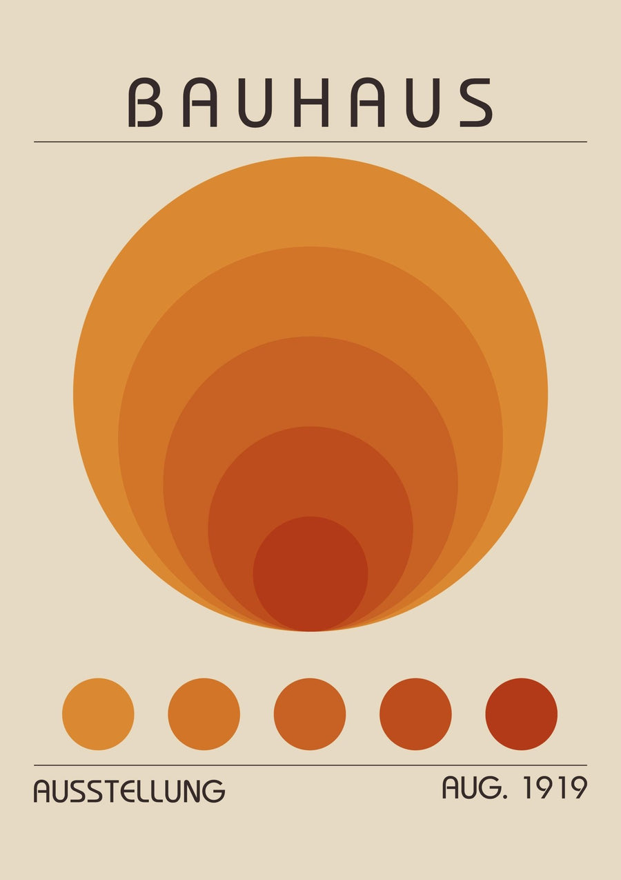 Bauhaus Ausstellung Orange Vinyl Retro 1919 Wall Art