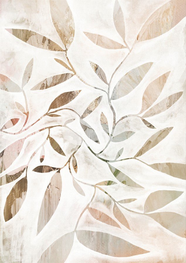 Beige Watercolor Leaves by Dear Muskeeter