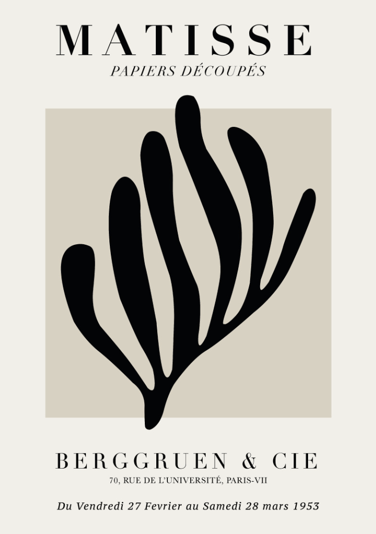 Berggruen & Cie Black Coral wall art prints by Henri Matisse