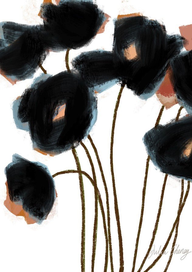 Black and Rust Flower by Julia Cheney