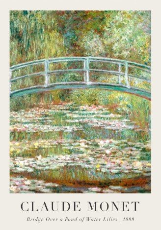 Bridge Over a Pond of Water Lilies Wall Art by Claude Monet