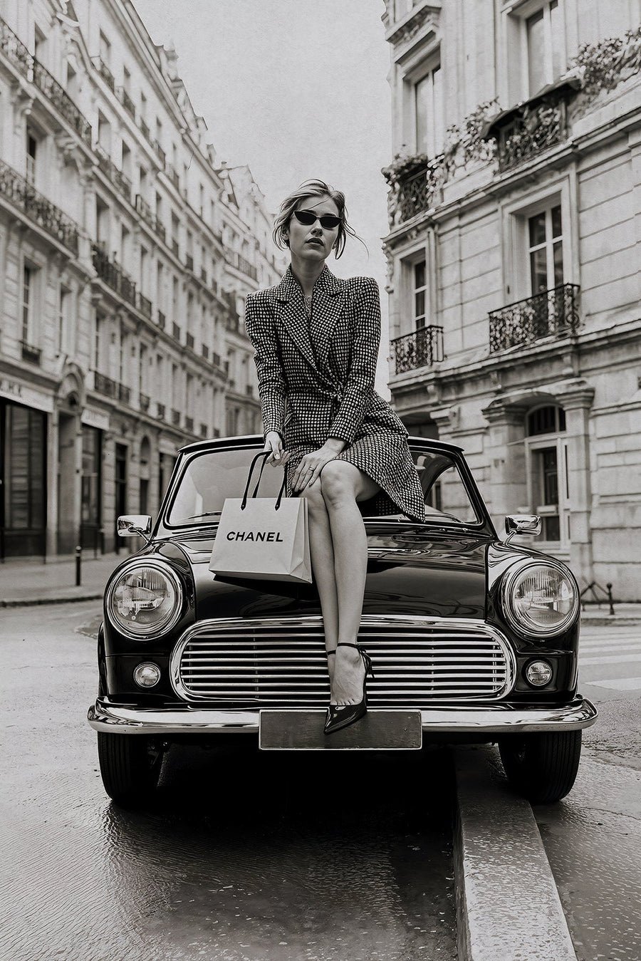 Chanel Street Fashion Car Vintage Photo