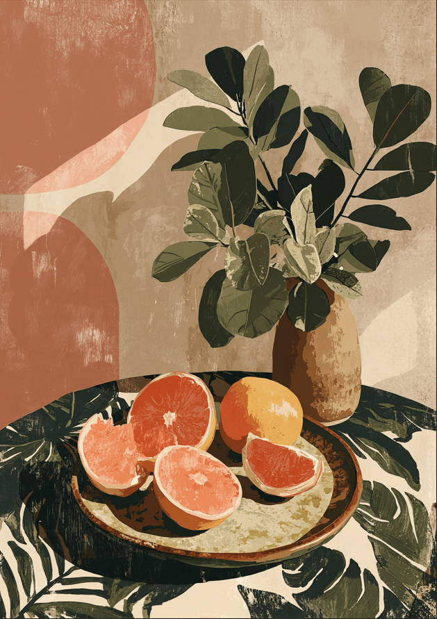 Citrus & Shade Oil Painting Illustration