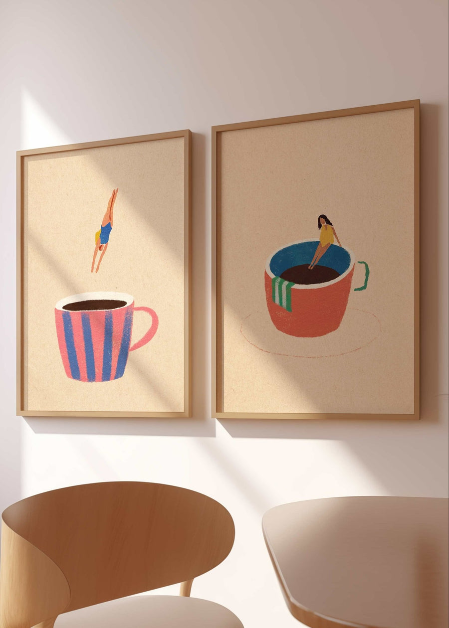 Coffee Swim by Henry Rivers Set of 2