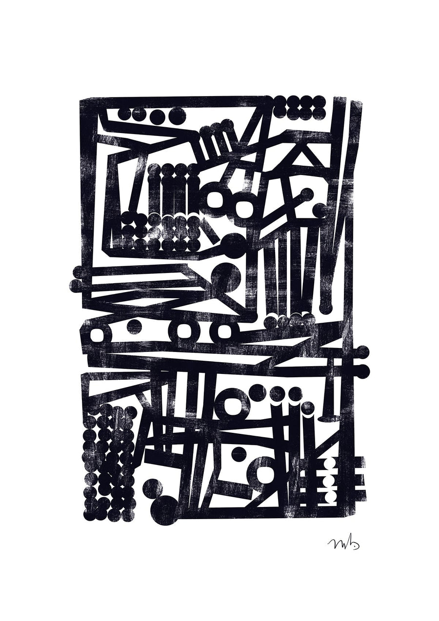 Crammed Maze Abstract Portrait Print by Maison Bootsy