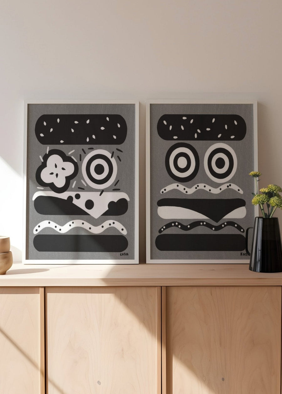 Cruella Dalmations Burger Set of 2 by Kasia Sykus
