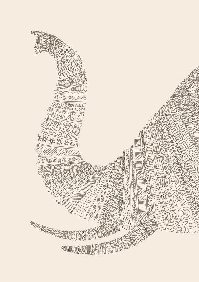 Elephant on Beige by Florent Bodart
