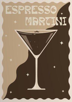 Espresso Martini Cocktail Living Room Wall Art