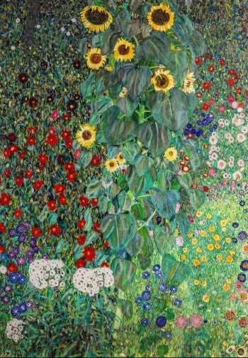Farm Garden with Sunflowers Art by Gustav Klimt
