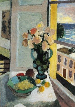 Flowers in Front of a Window Wall Art By Henri Matisse