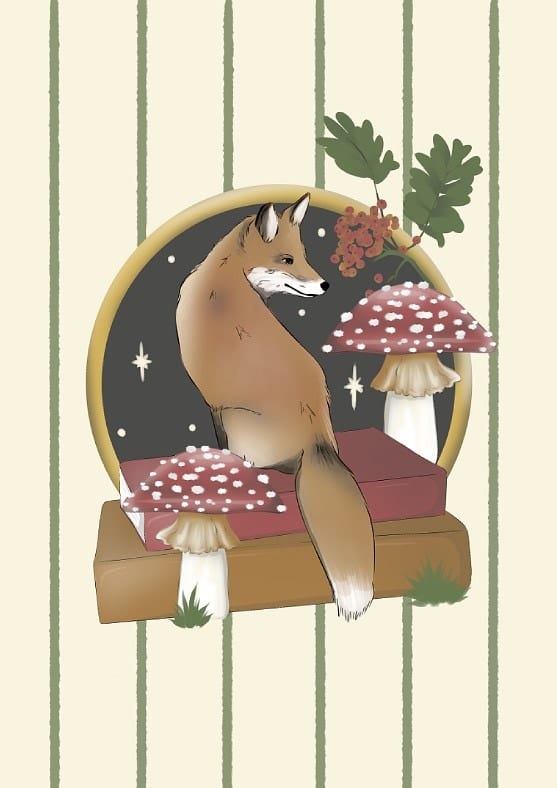 Fox And Books By Lisen Vennesland